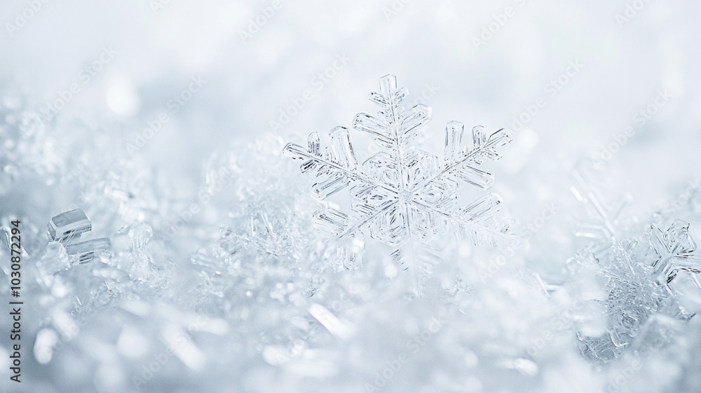 Close up Snow Flake Close up Snow Flake