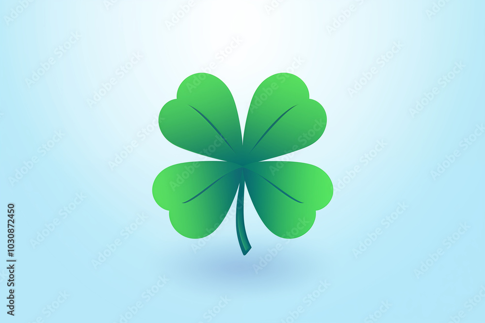 Fototapeta premium Flat vector of icon shamrock leaf or four leaf clover