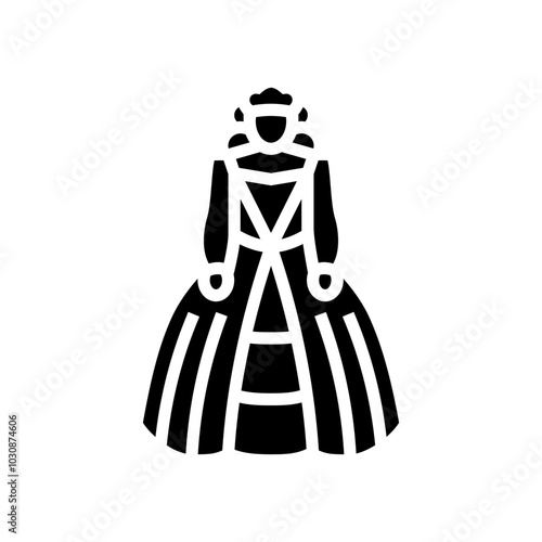 historical cosplay glyph icon vector. historical cosplay sign. isolated symbol illustration