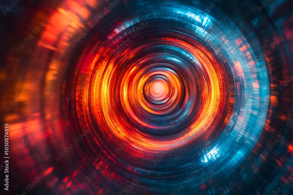 Red and Blue Circular Gradient with Metallic Texture and Depth Red and Blue Circular Gradient with Metallic Texture and Depth