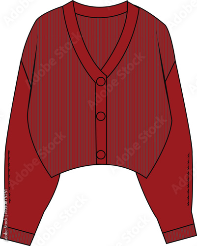 Ladies cozy button cardigan vector - Button Cardigan Vectors & Illustrations