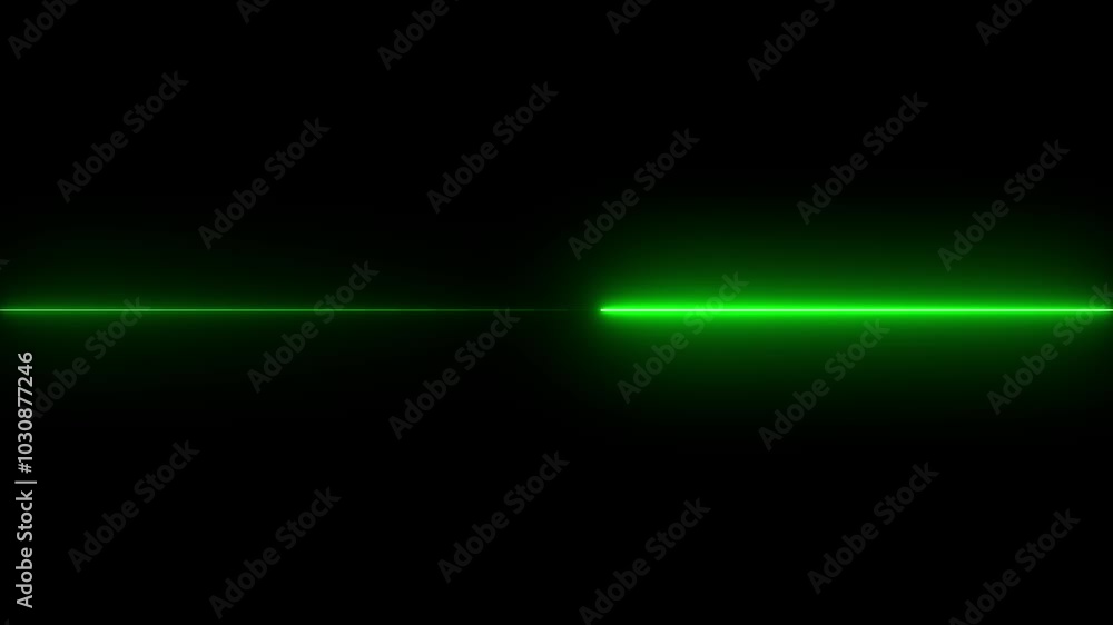 glowing neon line lift side green color lines. on black background. glowing neon line lift side green color lines. on black background.