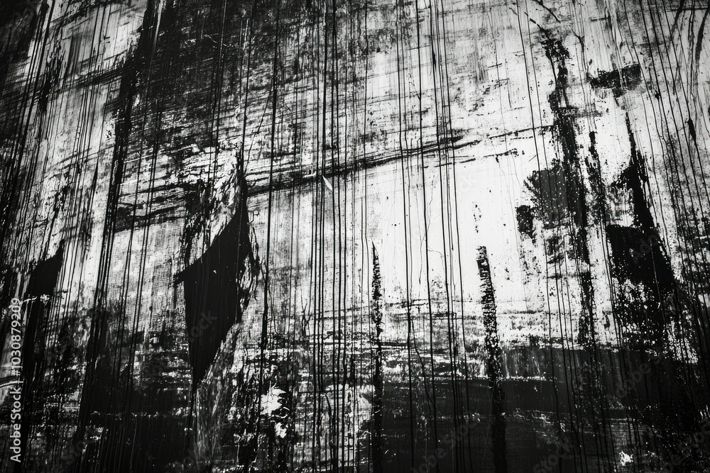 Abstract Black and White Paint Strokes on a Surface Abstract Black and White Paint Strokes on a Surface