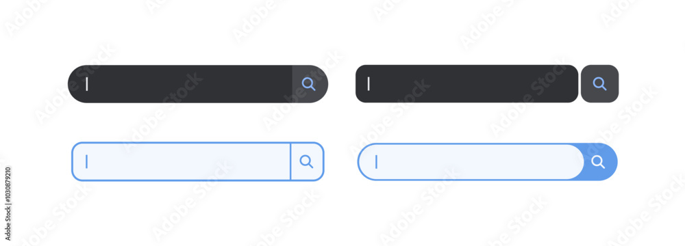 Set of search bar templates. Web and ui interface. Search forms for websites. Set of search bar templates. Web and ui interface. Search forms for websites.
