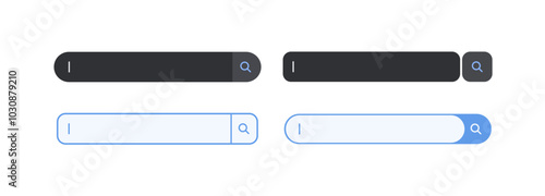 Set of search bar templates. Web and ui interface. Search forms for websites.