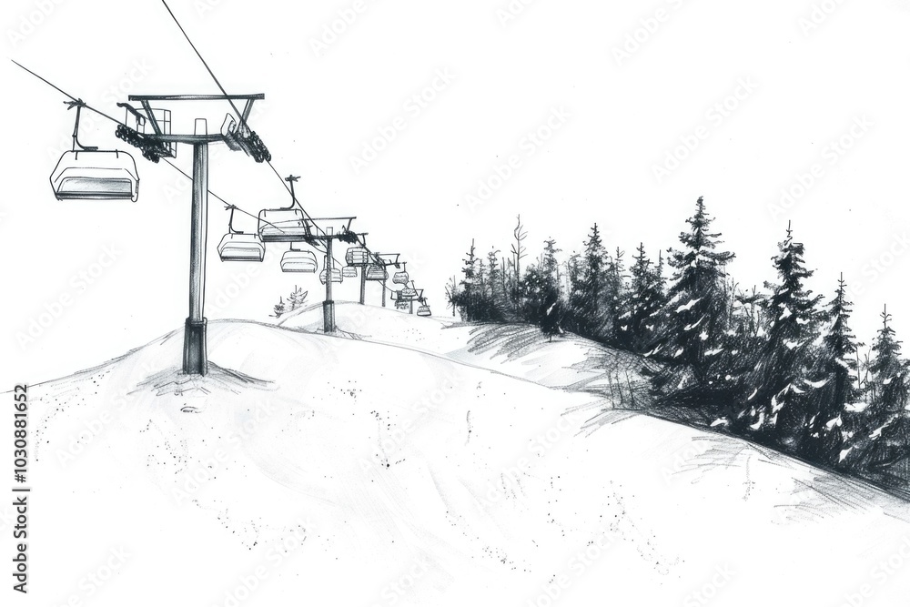 Ski Lift Up Hill Ski Lift Up Hill