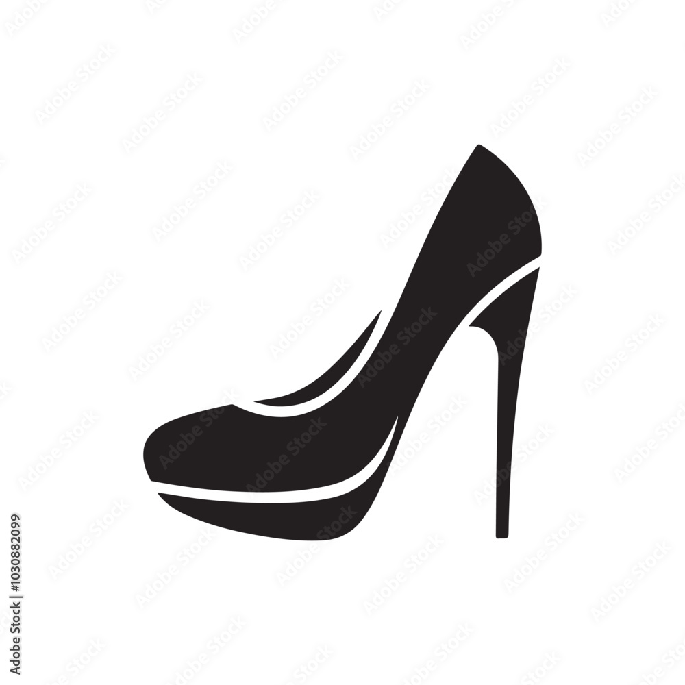Stylish High Heel Silhouette Icon - An Elegant Design Perfect for Branding in the Fashion and Footwear Industry, Highlighting the Sleek and Sophisticated Nature of Women's High Heel Shoes.
Stylish High Heel Silhouette Icon - An Elegant Design Perfect for Branding in the Fashion and Footwear Industry, Highlighting the Sleek and Sophisticated Nature of Women's High Heel Shoes.
