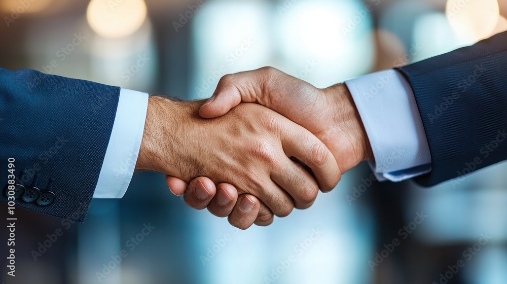 A professional handshake symbolizing agreement, partnership, and success in business and negotiation settings. A professional handshake symbolizing agreement, partnership, and success in business and negotiation settings.