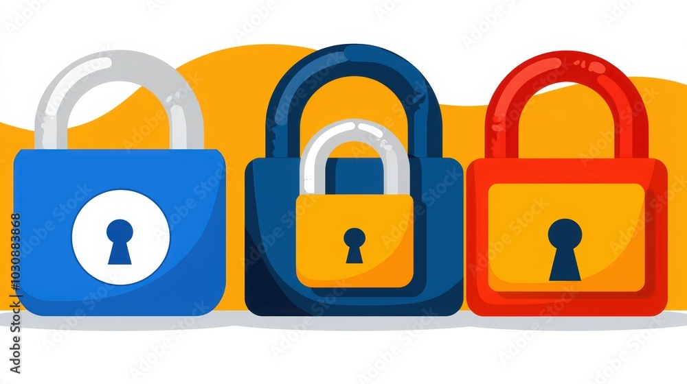 A vibrant collection of colorful padlocks symbolizing security and protection in various contexts. A vibrant collection of colorful padlocks symbolizing security and protection in various contexts.