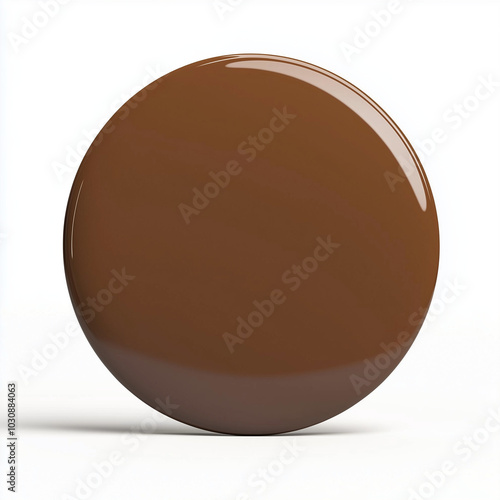 3D chocolate brown circle on a white background