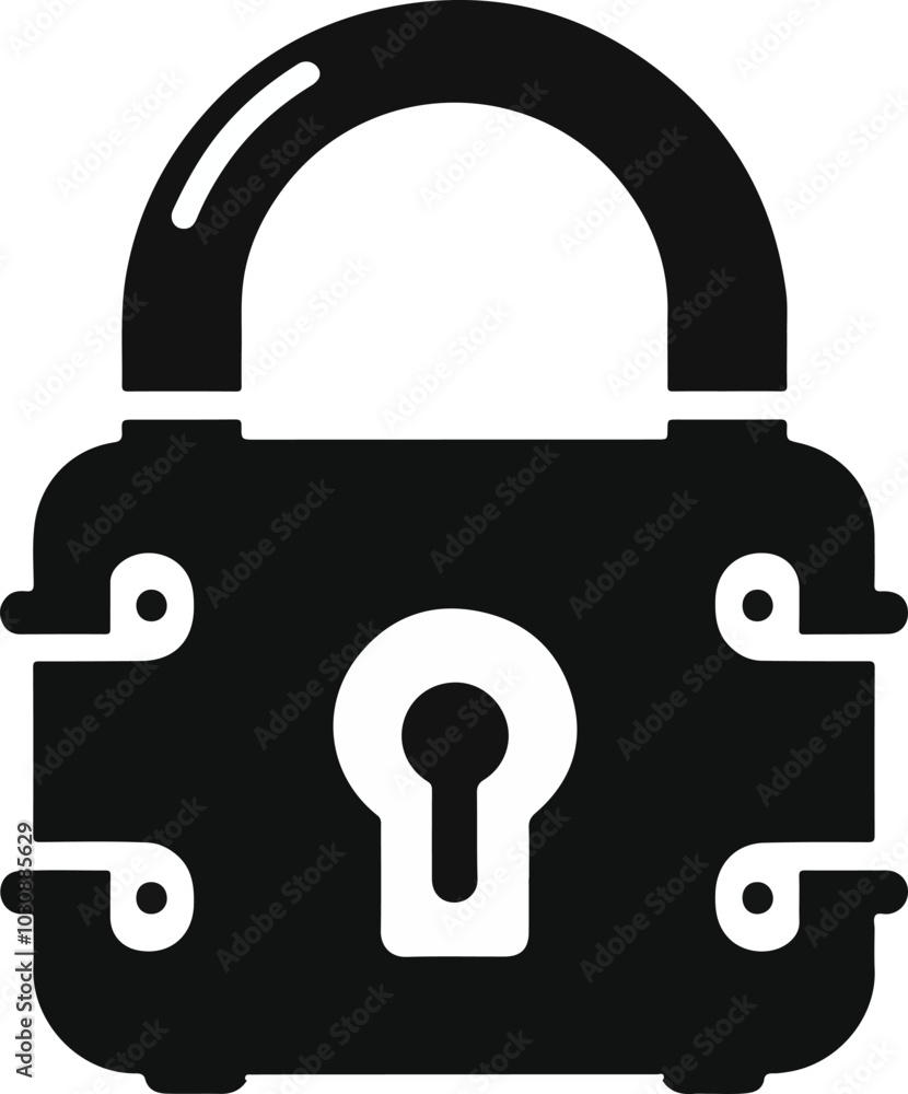 Lock icon, black isolated on grey background, vector illustration Lock icon, black isolated on grey background, vector illustration