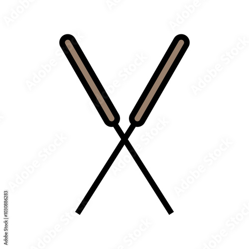 crossed needles acupuncture color icon vector. crossed needles acupuncture sign. isolated symbol illustration