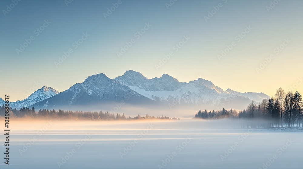 Fototapeta premium landscape nature weather forecast weather report zugspitze winter fog clouds sea of fog 