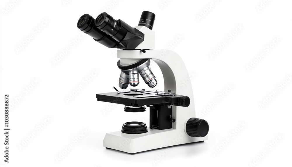 High-quality microscope with dual eyepieces, ideal for laboratory research and scientific education. High-quality microscope with dual eyepieces, ideal for laboratory research and scientific education.