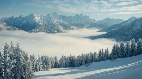 landscape nature weather forecast weather report zugspitze winter fog clouds sea of fog  photo