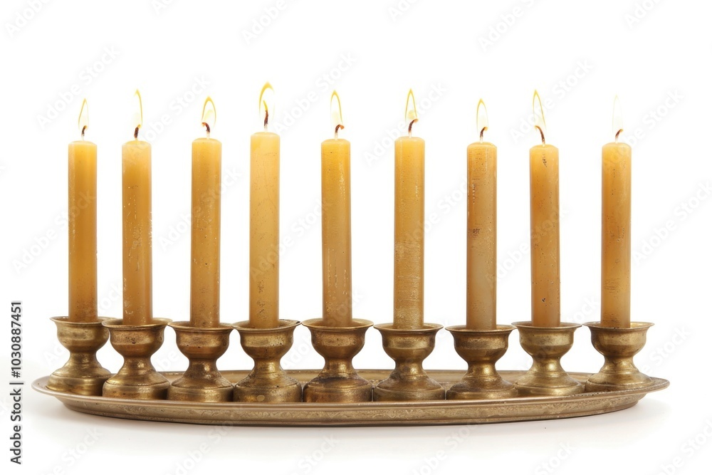 Candles on Metal Tray Candles on Metal Tray