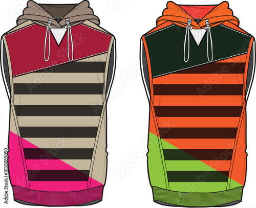 Sleeveless hoodie vest design