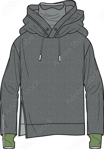 fleece Hoody CAD vector design