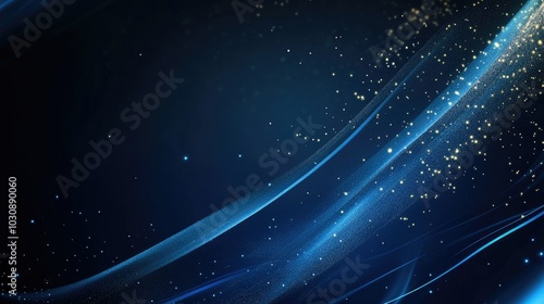modern blue dark background with lines and glitter. 