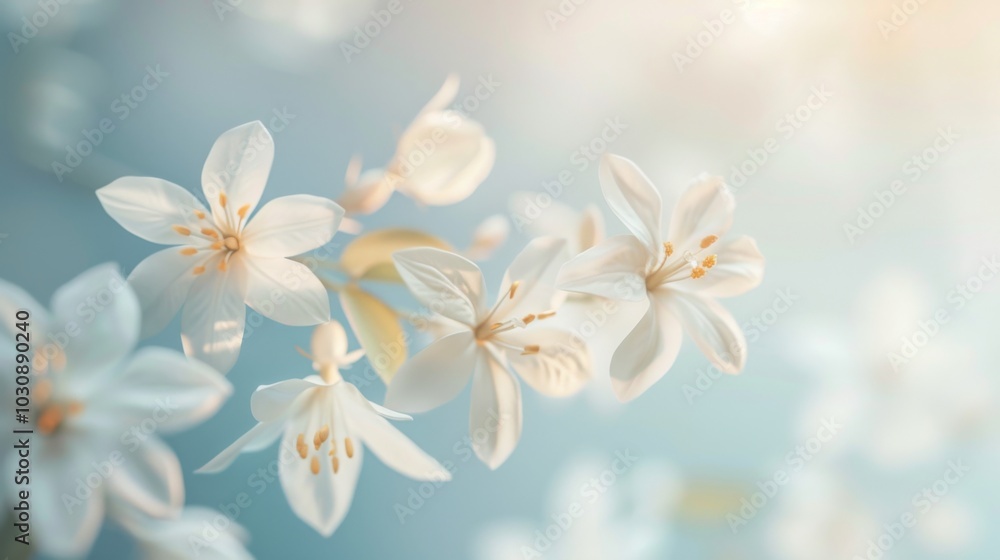 Delicate White Flowers in Soft Focus - Floral Photography Delicate White Flowers in Soft Focus - Floral Photography