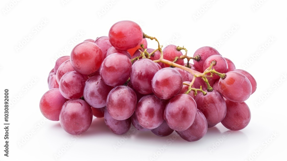Vibrant Display: Captivating Collection of Red Grapes on a Pristine White Background Vibrant Display: Captivating Collection of Red Grapes on a Pristine White Background