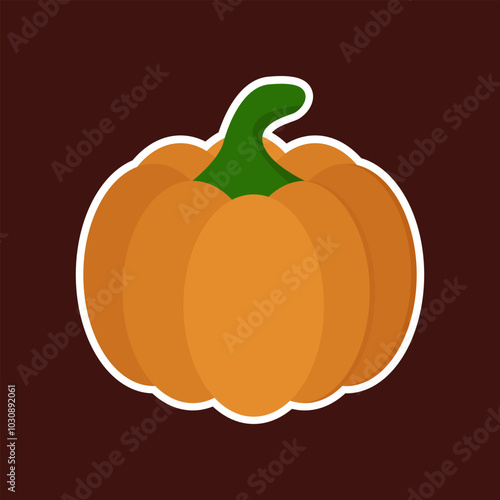 pumpkin sticker on a red background