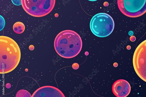 Vibrant cosmic bubble universe illustration