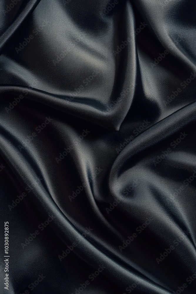 Black Satin Fabric Close Up Black Satin Fabric Close Up