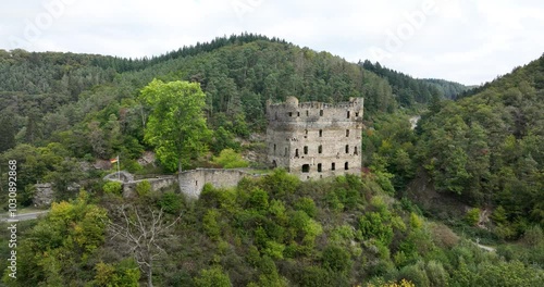 Wallpaper Mural Balduinseck Castle, Burg Balduinseck, hilltop castle on the road from Buch to Mastershausen on the Hunsruck in Rhineland Palatinate. Torontodigital.ca