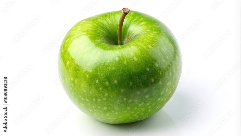 Fresh green apple with water drop isolated on white background Fresh green apple with water drop isolated on white background