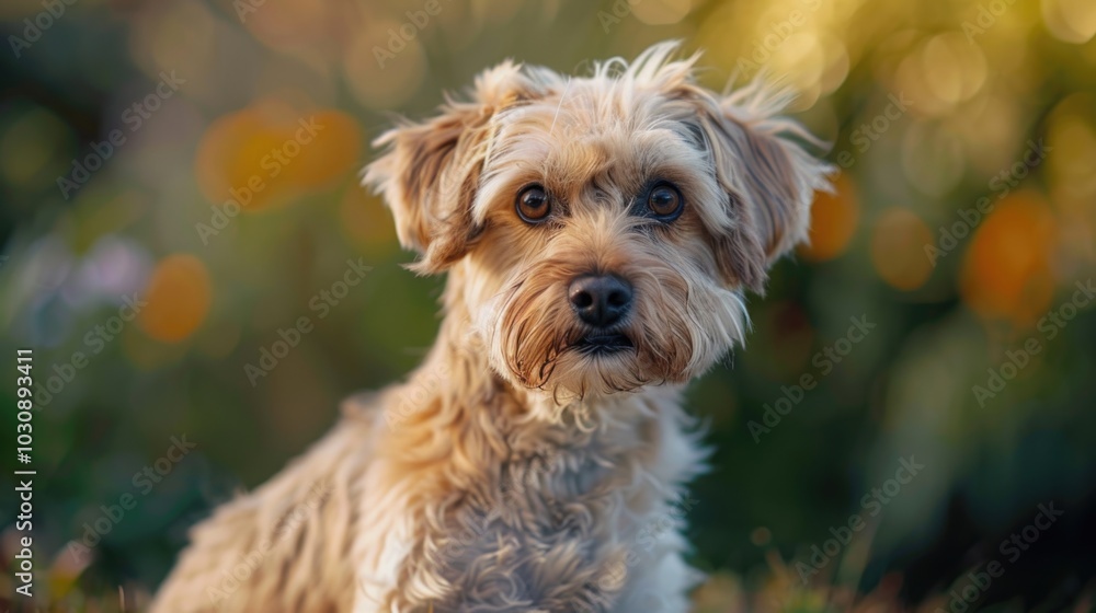 Small dog sitting in grass