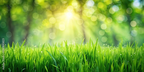 Fresh green lawns in spring nature background texture