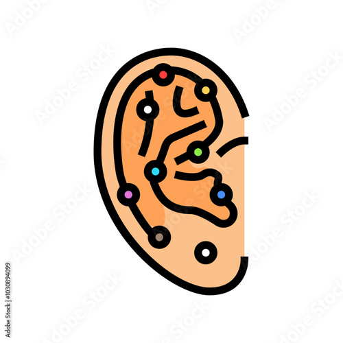 ear points acupuncture color icon vector. ear points acupuncture sign. isolated symbol illustration