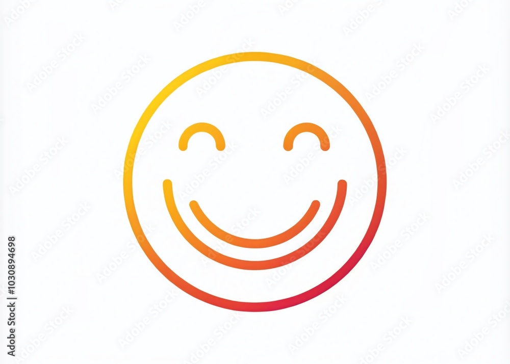 Simple Linear Illustration of a Smiling Face for Macro Photography and Emotional Expression Simple Linear Illustration of a Smiling Face for Macro Photography and Emotional Expression