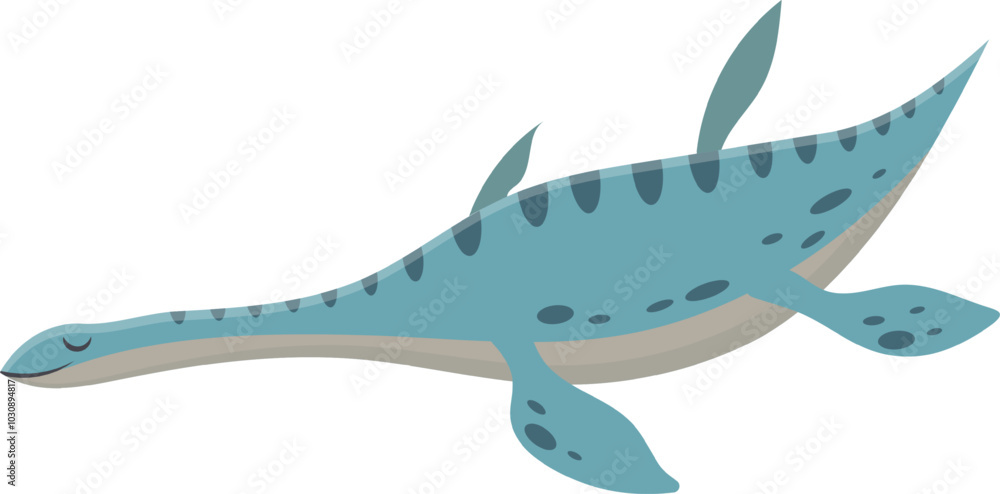 Fototapeta premium Majestic plesiosaur gracefully gliding through the ocean, showcasing ancient beauty and prehistoric wildlife.