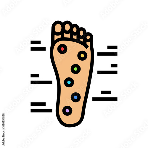 foot points acupuncture color icon vector. foot points acupuncture sign. isolated symbol illustration
