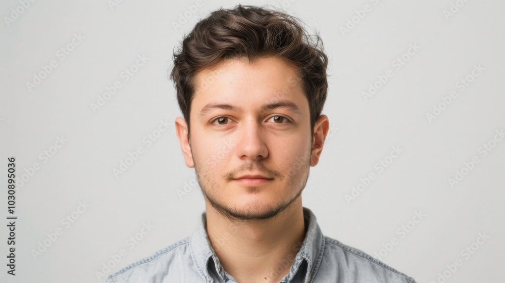Portrait of a Young Man Looking at the Camera Portrait of a Young Man Looking at the Camera