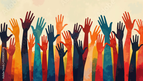 Diverse Hands Abstract Pattern: Multi-Ethnic Unity Art for Inclusion Campaigns, Cultural Diversity Branding