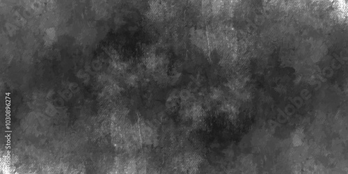 Black and white grungy background or texture, featuring a haze of soft gray tones and abstract patterns. black backdrop concrete texture background banner pattern. dark paper texture background.