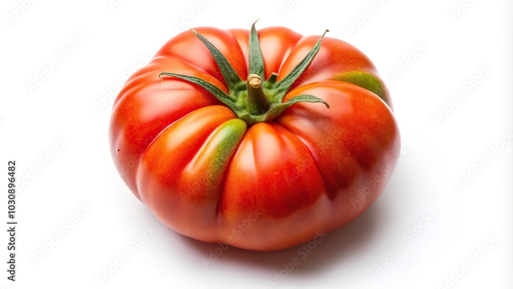 Fresh organic hillbilly tomato isolated on white background, top view Fresh organic hillbilly tomato isolated on white background, top view