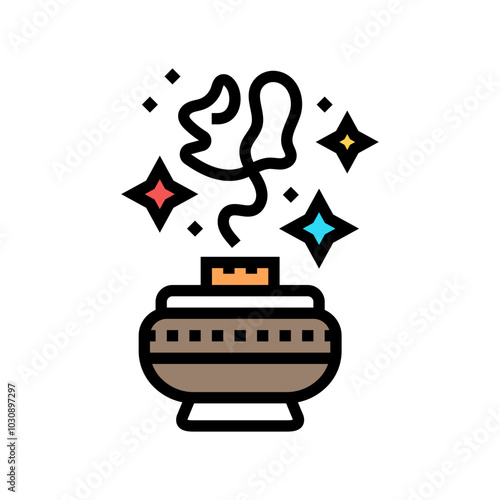 incense or aromatherapy acupuncture color icon vector. incense or aromatherapy acupuncture sign. isolated symbol illustration