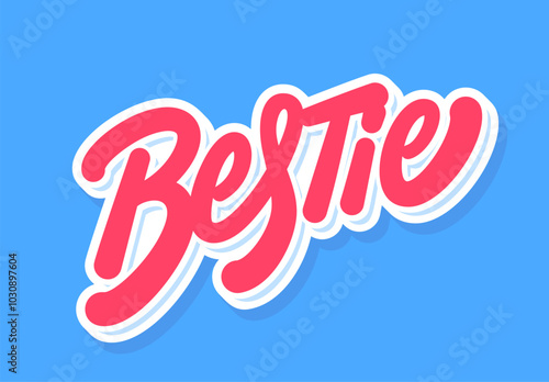 Bestie. Vector handwritten typography banner. photo