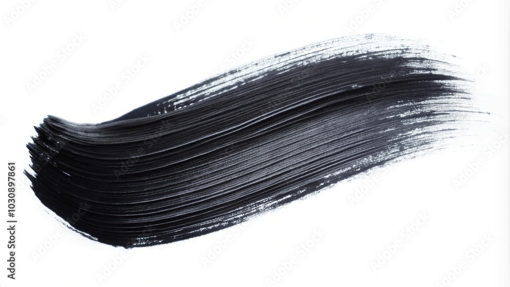 black brush stroke isolated on white background colorful oil paint black brush stroke isolated on white background colorful oil paint