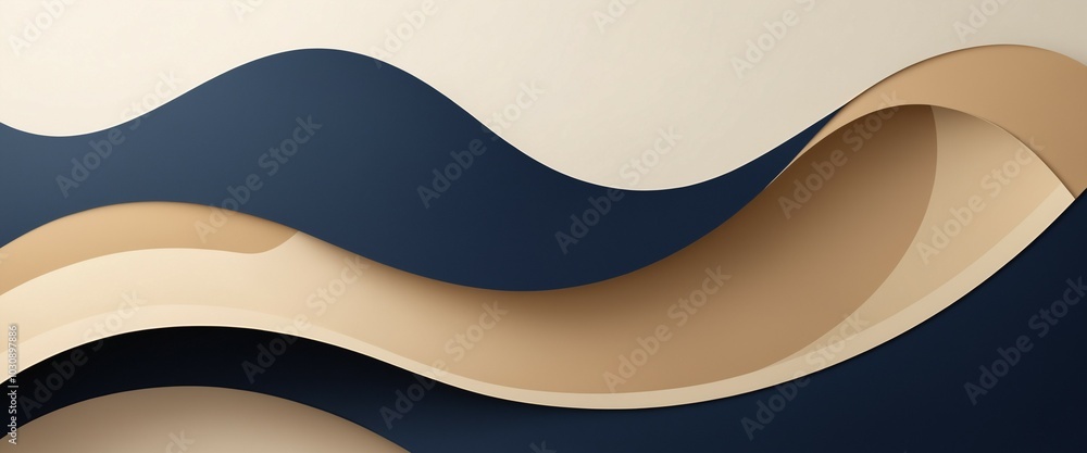 Curved Shapes Banner with Soft Shadows Curved Shapes Banner with Soft Shadows