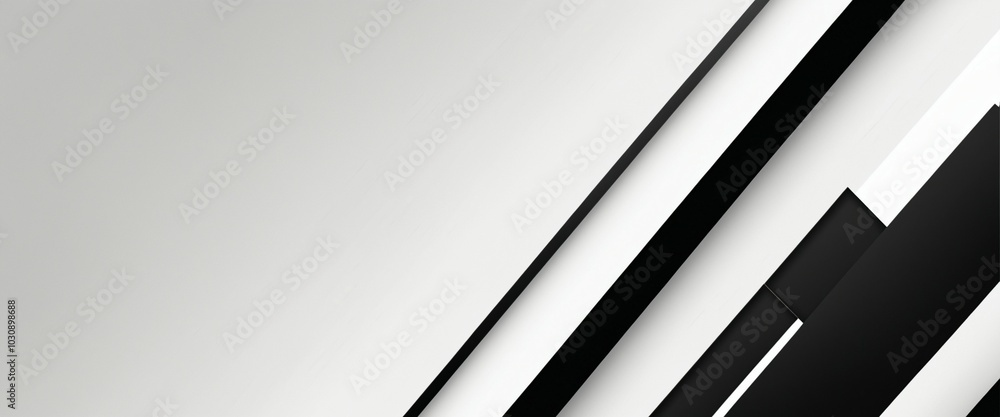 Obraz premium Diagonal Lines and Squares Banner in Monochrome