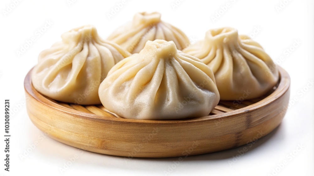 Chinese steamed pork dumpling isolated on white background Chinese steamed pork dumpling isolated on white background