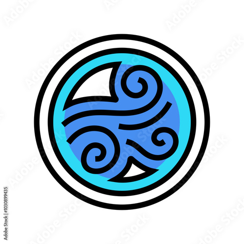 wind breeze acupuncture color icon vector. wind breeze acupuncture sign. isolated symbol illustration