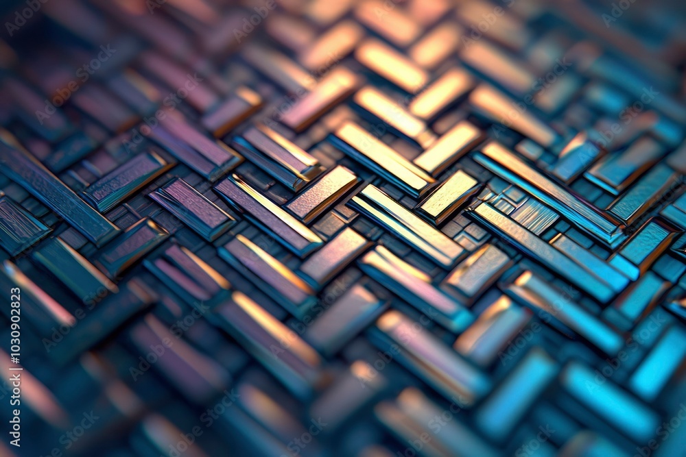 Abstract Pattern of Interlocking Metallic Bars Abstract Pattern of Interlocking Metallic Bars