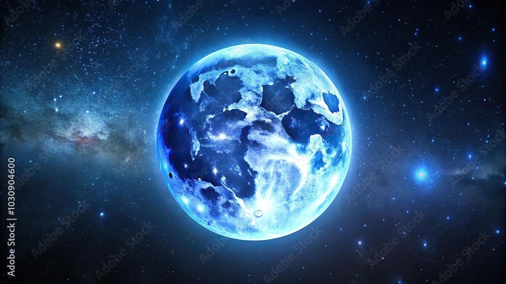 Obraz premium Full moon and starry night sky