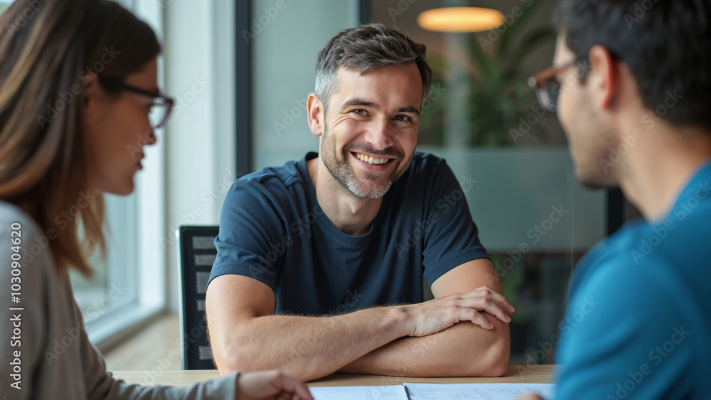 Diverse team of professionals collaborating on creative project in modern office: Ideal for corporate branding Diverse team of professionals collaborating on creative project in modern office: Ideal for corporate branding